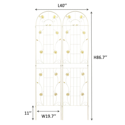 Metal Garden Trellis Dimensions - 2-Pack – 40"W x 86.7"H