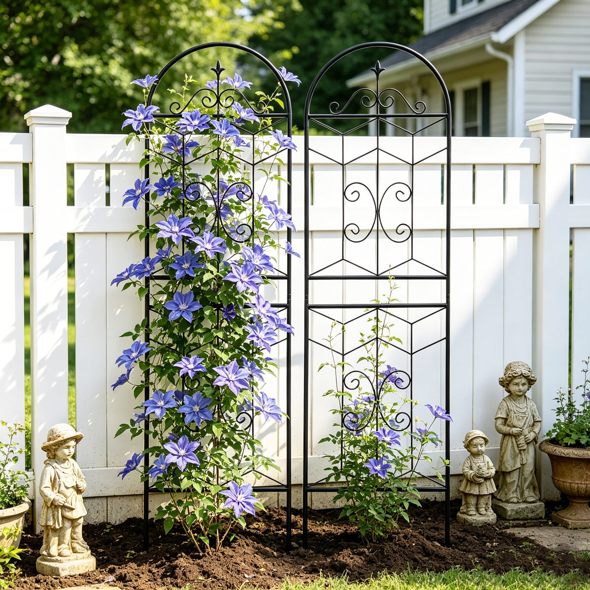 Metal Garden Trellis, Classic Design, Rust-Resistant & Durable 