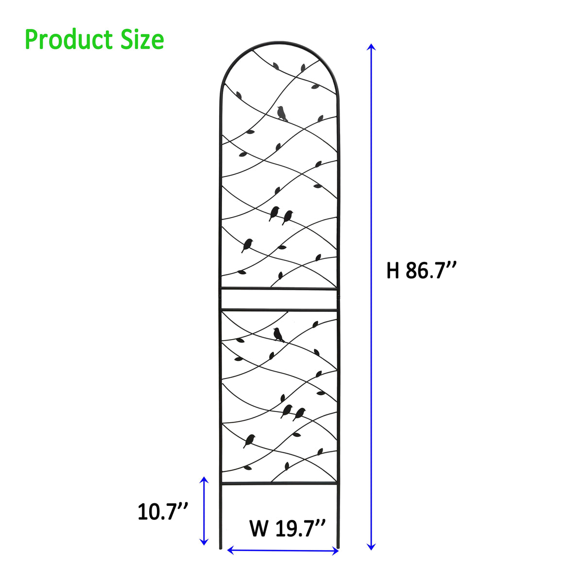 Metal Garden Trellis Dimensions – 19.7"W x 86.7"H